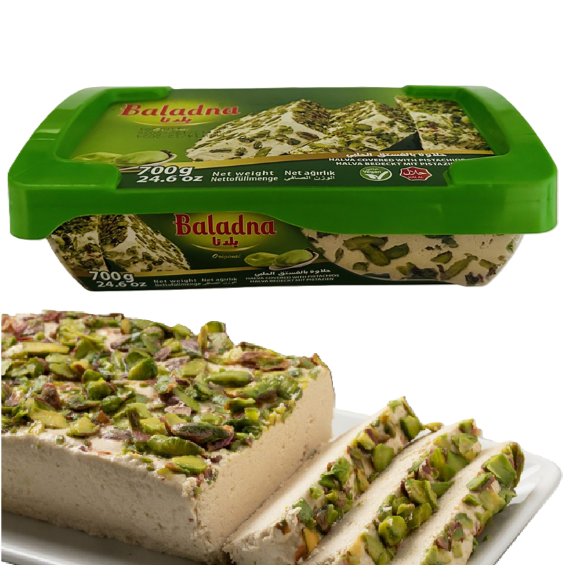 حلاوه طحينيه بالفستق الحلبي 700g بلدنا