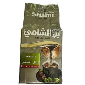 قهوة الشامي وسط هال أخضر 450g  فضي